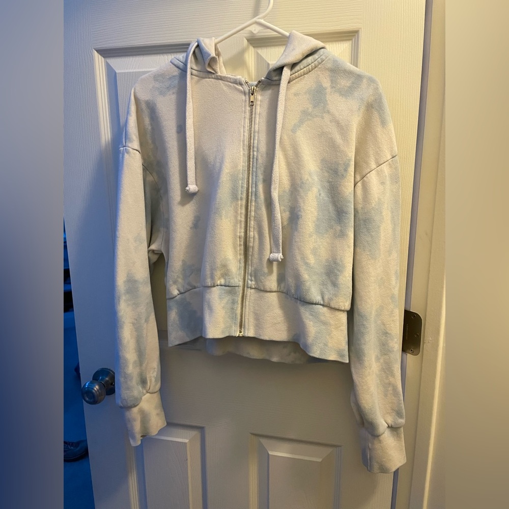 Women’s cropped tie-dye zip up
